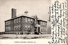 C. 1905 Old School Building Denver Street View PA Postcard Lancaster County picture