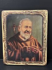CARVED WOOD PHILIPPINE ICON OF SAINT PADRE PIO picture
