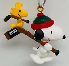 2000 Winter Fun with Snoopy Hallmark Miniature Ornament #3 Hockey Peanuts picture