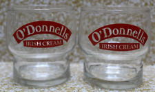 O'Donnells Irish Cream 6 Fl Oz Glasses Clear W/ Red Print Stackable Set Of 2 picture