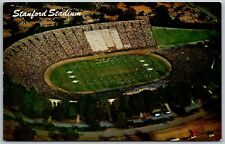 Palo Alto California 1960s Postcard Stanford Football Stadium Aerial View picture