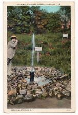 Saratoga Springs New York c1930 Gyantwaka Springs Reservation Park, man drinking picture