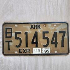 Vintage Arkansas ARK License Plate June 1985 tags brown black  picture
