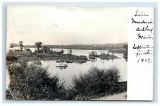 1907 Real Photo Postcard Lake Messalonskee Oakland Maine ME picture