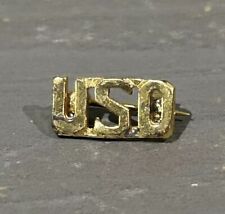 Vintage WW2 USO Tiny Lapel Pin 1/2