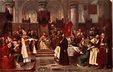 Jan Hus at the Council of Constance by Vaclav Brozik Vtg Art Postcard Protestant picture