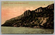 Palisades Opposite Yonkers Hudson River NY New York Antique Postcard PM Cancel picture