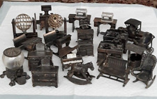 Lots Of Vintage DURHAM INDUSTRIES Metal MINIATURES & DOLLHOUSE FURNITURE 1970's picture