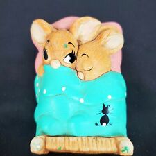 VINTAGE PENDELFIN RABBIT Twins Pink Hand Painted Made in England Easter SN picture