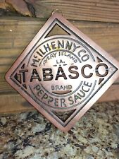 Vintage Tabasco Brand Hot Pepper Sauce Cast Iron Trivet Wall Hanging Mount picture