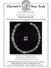 1978 JOAN CRAWFORD JEWELRY AUCTION PRINT AD, CHRISTIES, N.Y., EMERALD CUT, PRINT picture