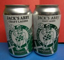 1-2 DIF. NEW JACK'S ABBY BOSTON CELTICS BASKETBALL BANNER CITY BEER CAN SHAMROCK picture