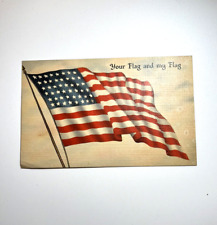 YOUR FLAG and MY FLAG  Printed Postcard By TICHNOR  BROS , BOSTON MASS. UNUSED picture
