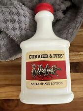 Vintage Men's Currier & Ives After Shave Lotion  Milk Bottle  picture