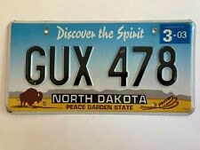 2003 North Dakota License Plate Natural Sticker Discover the Spirit slogan picture