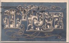 Vintage 1907 Large Letter Greetings Postcard 