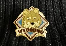 Wyoming Wolf Lapel Pin For Hats Shirts Vests Or a Gift - Used - State Of Wyoming picture