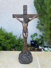 13” standing Crucifix , hand made , made of premium polyresin plated bronze picture