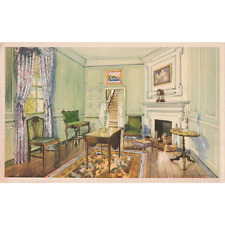 Interior View Martha Washington's Sitting Room c1930's Postcard 2T5-572 picture