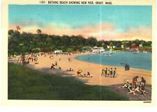 Onset Bathing Beach Showing New Pier Linen 1950 Unused MA  picture