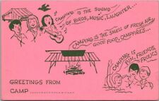 GIRL SCOUT CAMP Greetings Postcard 