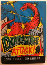 1988 Topps Dinosaurs Attack Cards, 1 Sealed Wax PACK From Box, 5 Cards 1 Sticker picture