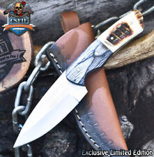 CSFIF Hand Crafted Skinner Knife ATS-34 Steel Bone Wooden Bolster Sports picture
