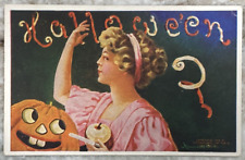 Halloween International Art Pub Co NYC 1909 JOL & Woman Postcard 6159 picture