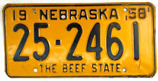 Nebraska 1958 Old License Plate Man Cave Vintage Garage Butler Co Collectors picture