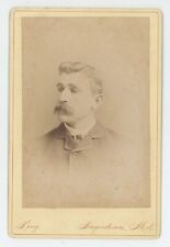 Antique c1880s Cabinet Card Rugged Handsome Man With Mustache Hagerstown, MD picture