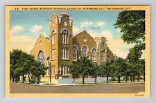 St Petersburg FL-Florida, First Avenue Methodist Church, Vintage c1947 Postcard picture