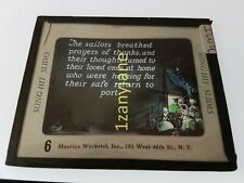 HISTORIC Magic Lantern GLASS Slide IWU THE SAILORS BREATHED PRAYERS OF THANKS picture