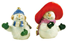 Winter Snow Snowman Couple Salt and Pepper Shakers Set picture