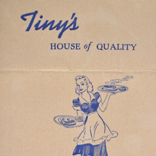 Vintage 1943 Tiny's House Of Quality Cafe Restaurant Menu Bremerton Washington picture