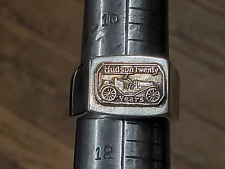 Hudson Car Club - Sterling Silver Mens Signet Crest Ring - Vintage Parts Classic picture