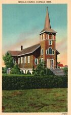 Postcard MA Chatham Massachusetts Catholic Church Linen Vintage PC J1025 picture