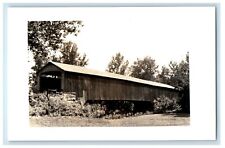c1940's Covered Bridge Nikens Park Co. Indiana IN RPPC Photo Vintage Postcard picture