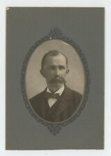 Antique c1900s Cabinet Card Older Man With Large Mustache Wearing Suit Dayton OH picture