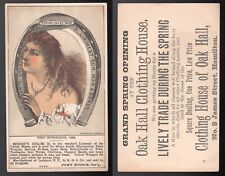 CANADA Hamilton 1890s Oak Hall Clothing Store Trade Card Advertising. Medicine picture