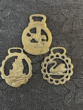 Vintage Brass Harness Medallions Lot Of Three  picture