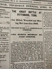 Civil War Newspapers- SHILOH- THE GREAT BATTLE , YORKTOWN, SICKLES RESIGNATION  picture