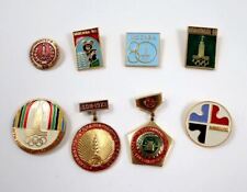 Lot of 8 Vintage Foreign Soviet Sporting Events Pinbacks picture