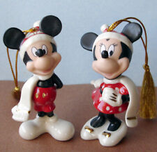 Lenox Disney Mickey & Minnie Mouse Winter Ornaments 2 PC. Set Undated New picture