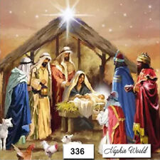 (336) TWO Paper Luncheon Decoupage Art Craft Napkins - CHRISTMAS NATIVITY JESUS picture