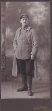 Original Pre-WWI Cabinet Photo GERMAN SOLDIER HAT BOOTS from SINGEN GERMANY 95 picture