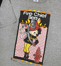 Vintage Betty Boop T-Shirt 90s Fire Dept Chief Betty 1998 Graphic Tee Retro 2XL  picture