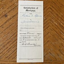 1908 Kiowa County Kansas Satisfaction of Mortgage Document picture