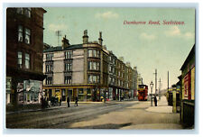 c1910 Double Deck Trolley, Dumbarton Road Scotstoun Glasgow, Scotland Postcard picture