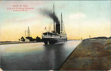 PC EGYPT, CANAL DE SUEZ, SMNSS QUEEN WILHELMINA, Vintage Postcard (b34692) picture