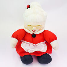 Vintage Christmas Plush Mrs Claus Spectacles Nylon Puffy Stuffed Toy Korea 1990s picture
